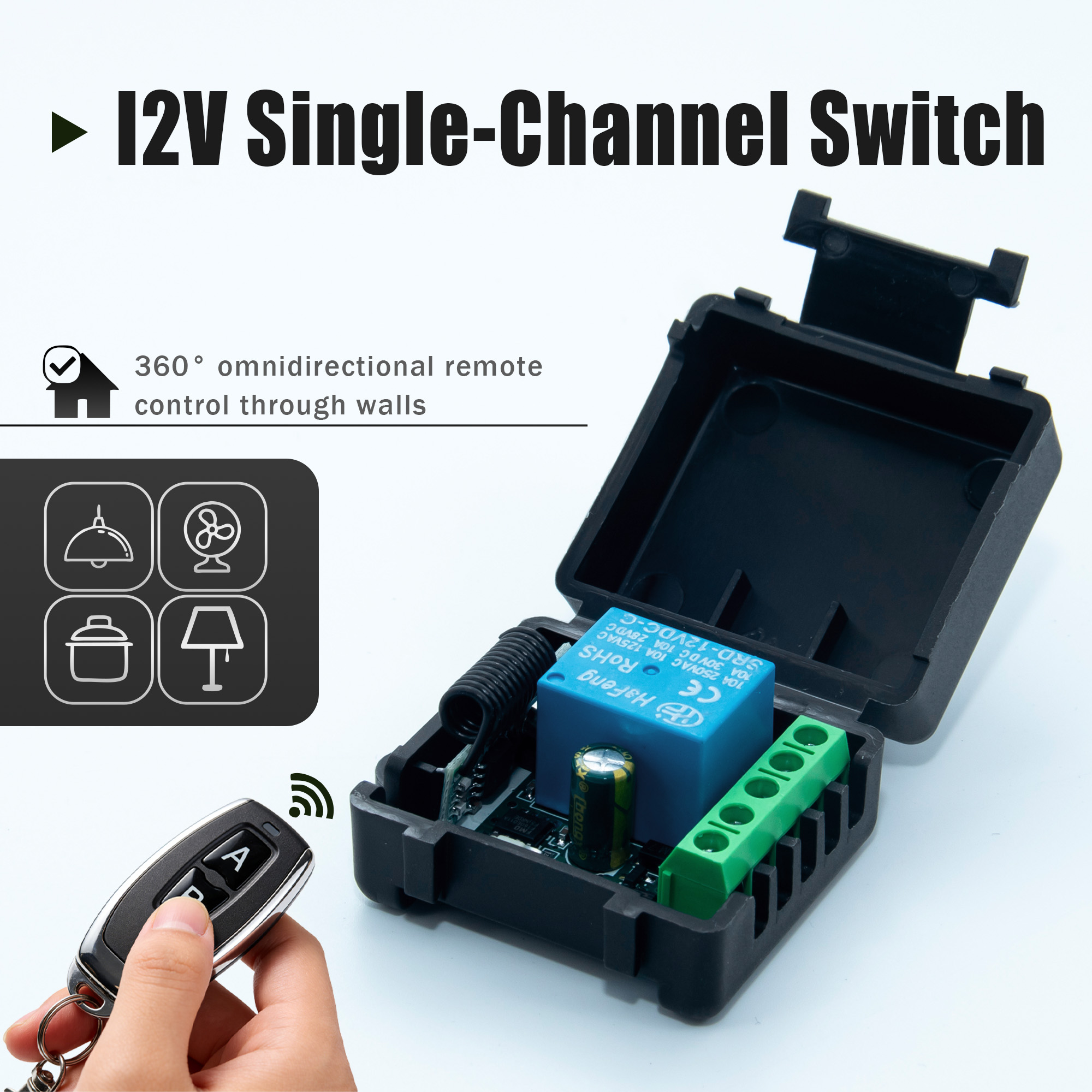Joystick Module - DC 12V 433MHz สวิตช์ควบคุมระยะไกลไร้สาย 1CH RF