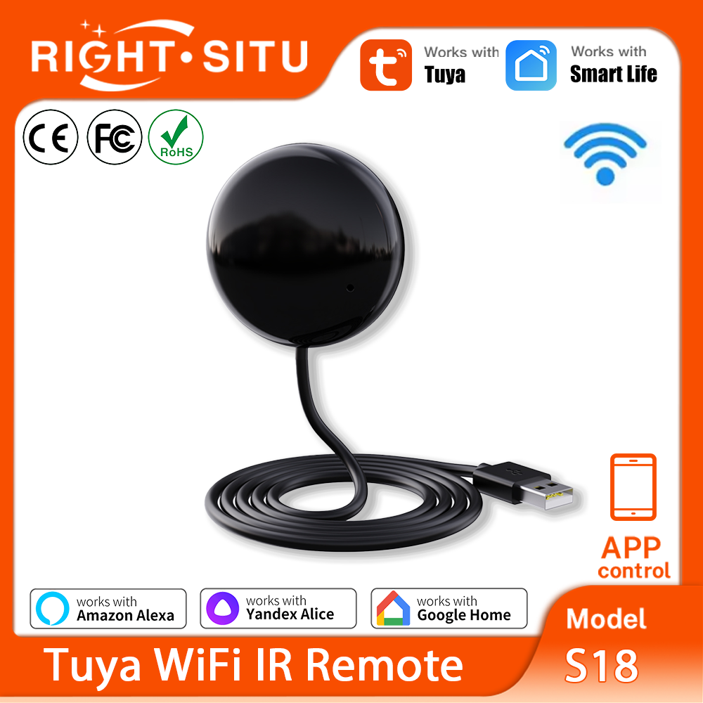 Ir Remote Module - รีโมทคอนโทรลอินฟราเรด Tuya WiFi สำหรับระบบอัตโนมัติในบ้านอัจฉริยะ ควบคุมอุปกรณ์อินฟราเรดทั่วไป ทำงานร่วมกับ