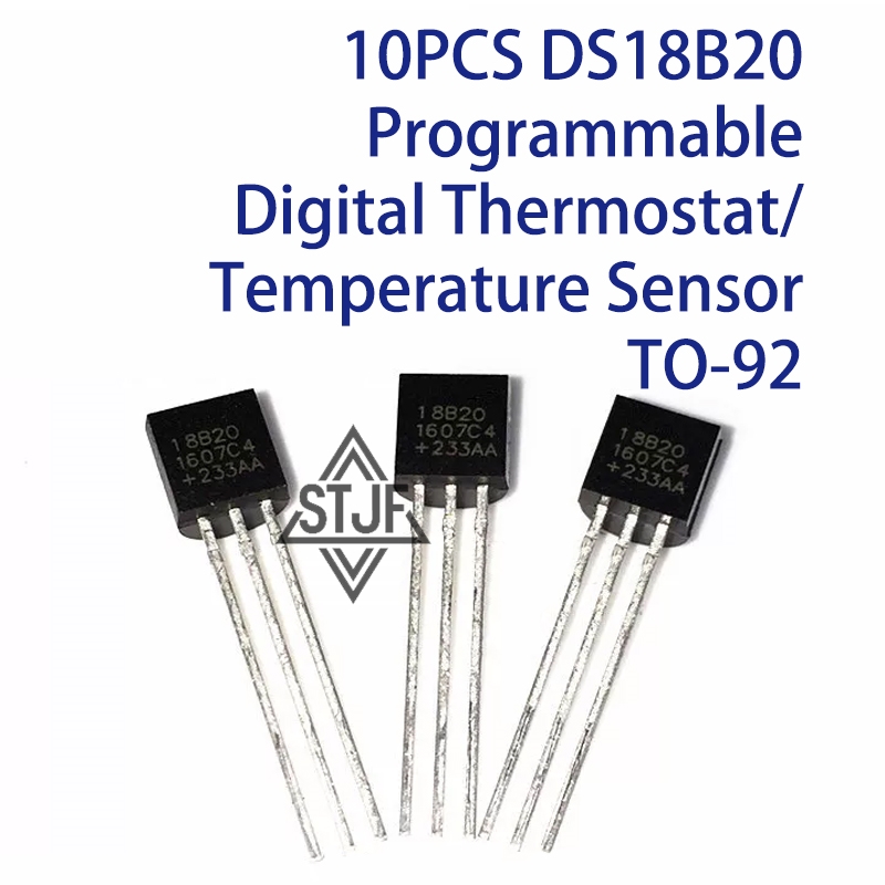 Ds18B20 - 10 ชิ้น DS18B20 เซ็นเซอร์วัดอุณหภูมิ/เทอร์โมสแตทดิจิตอลแบบตั้งโปรแกรมได้ TO-92