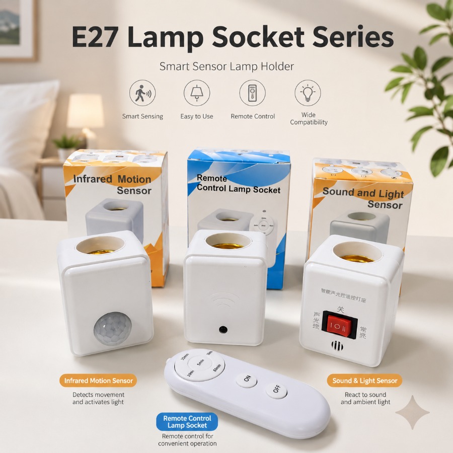 Pir Motion Sensor - ปลั๊ก EU/US E27 พร้อมเซ็นเซอร์ตรวจจับความเคลื่อนไหว PIR สำหรับหลอดไฟ