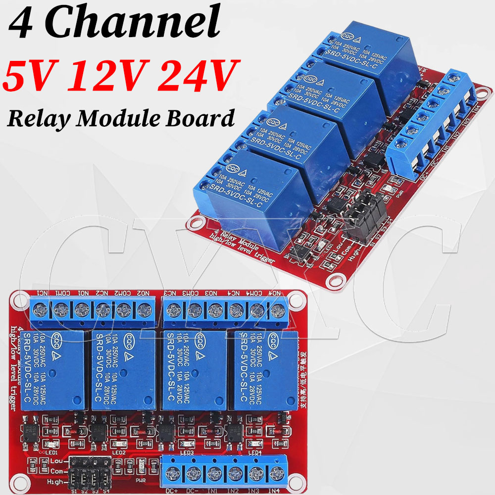 Relay Module 4 Channel - 4 ช่อง 5V 12V 24V รีเลย์โมดูล