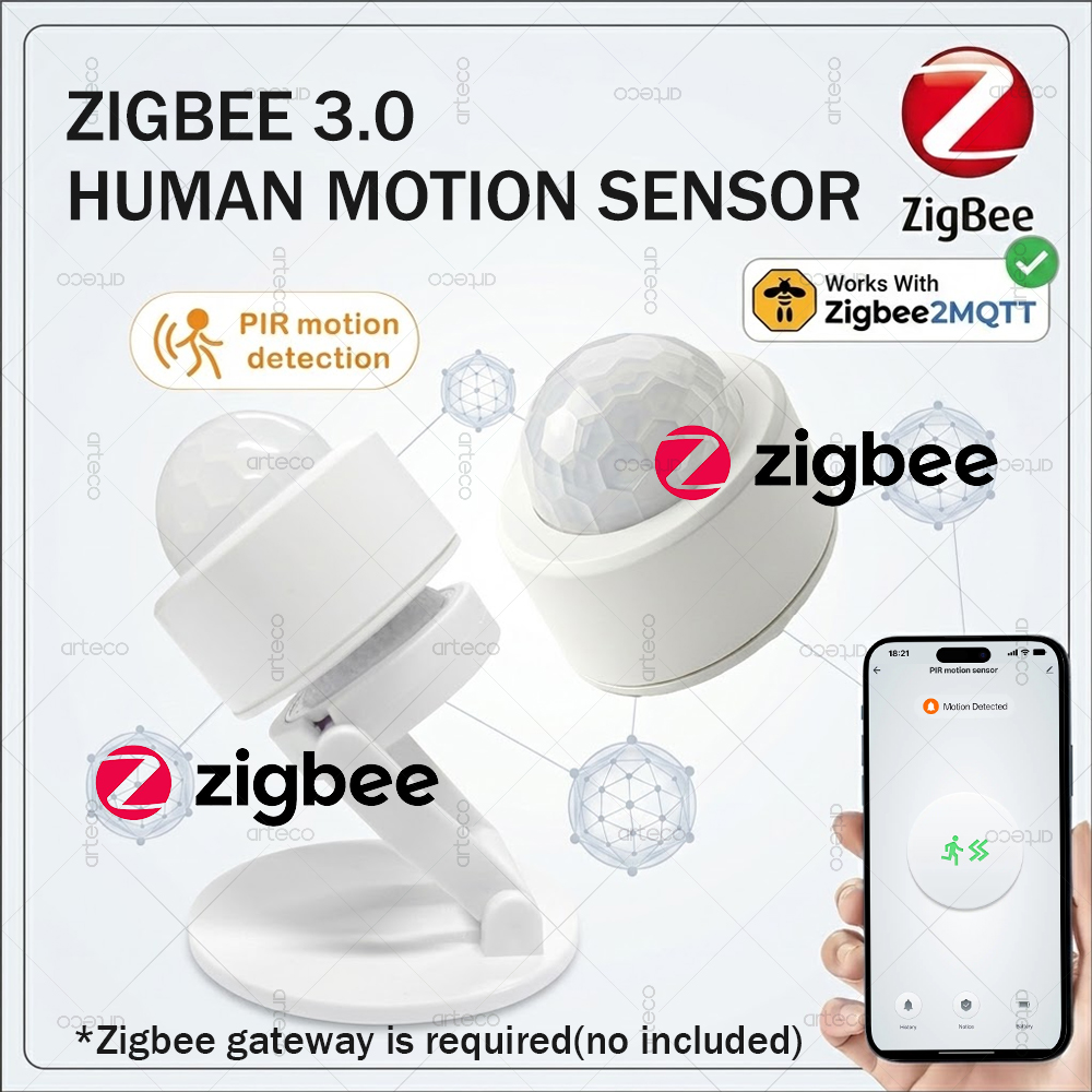 Pir Motion Sensor - เซ็นเซอร์ตรวจจับความเคลื่อนไหว Zigbee 3.0 Mini PIR เครื่องตรวจจับอินฟราเรดร่างกายมนุษย์