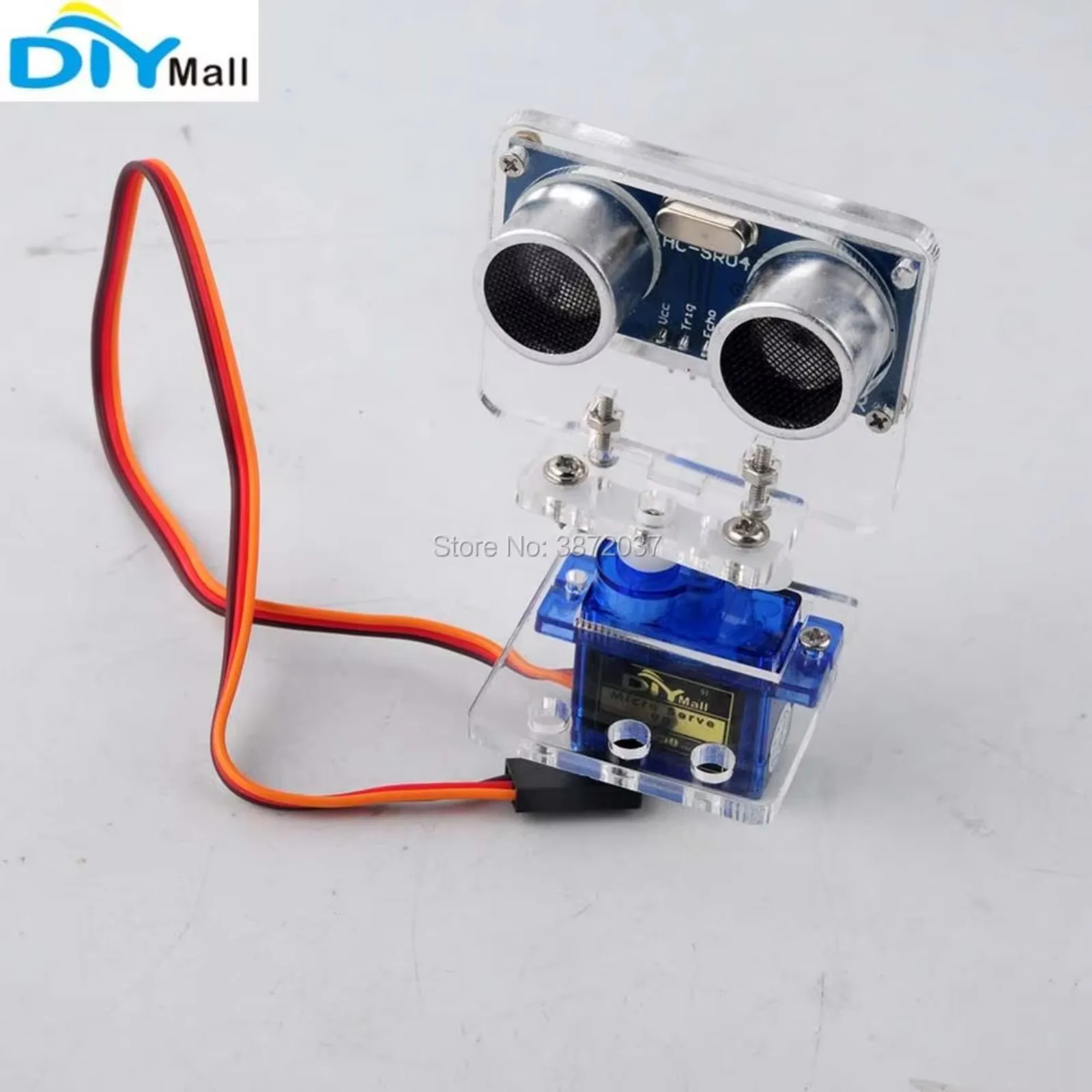 Ultrasonic Sensor Hc-Sr04 - ชุดเซ็นเซอร์อัลตราโซนิก HC-SR04 และเซอร์โวมอเตอร์ 9G พร้อมอุปกรณ์ยึด สำหรับโครงการหุ่นยนต์