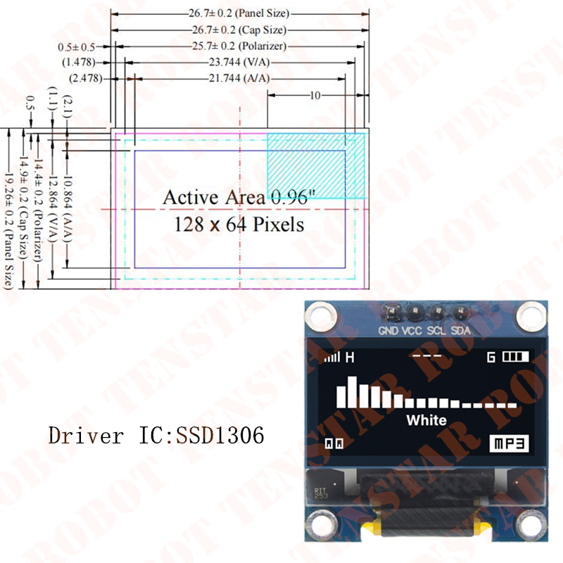 TENSTAR 0.96 นิ้ว OLED SSD1306 - Oled Display 0.96 บทวิจารณ์และราคา