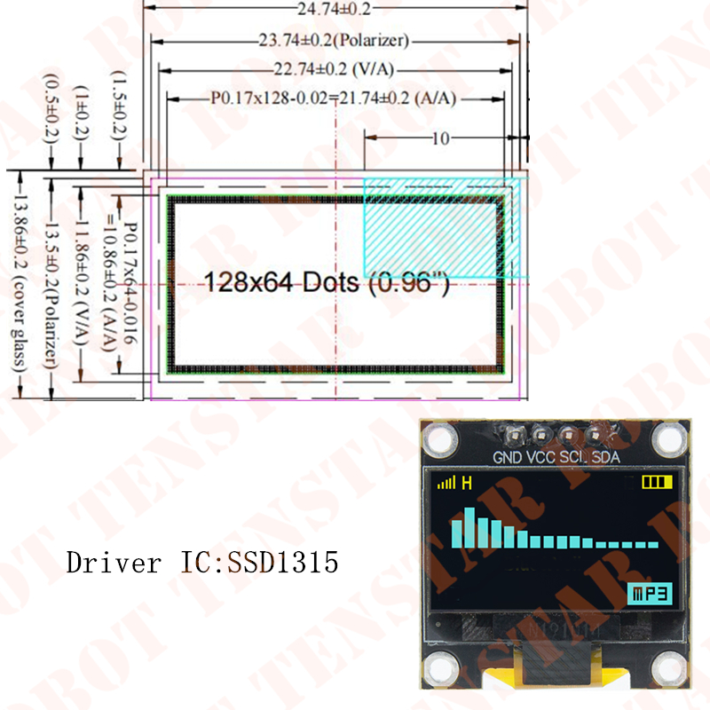 TENSTAR 0.96 นิ้ว OLED SSD1306 - Oled Display 0.96 บทวิจารณ์และราคา