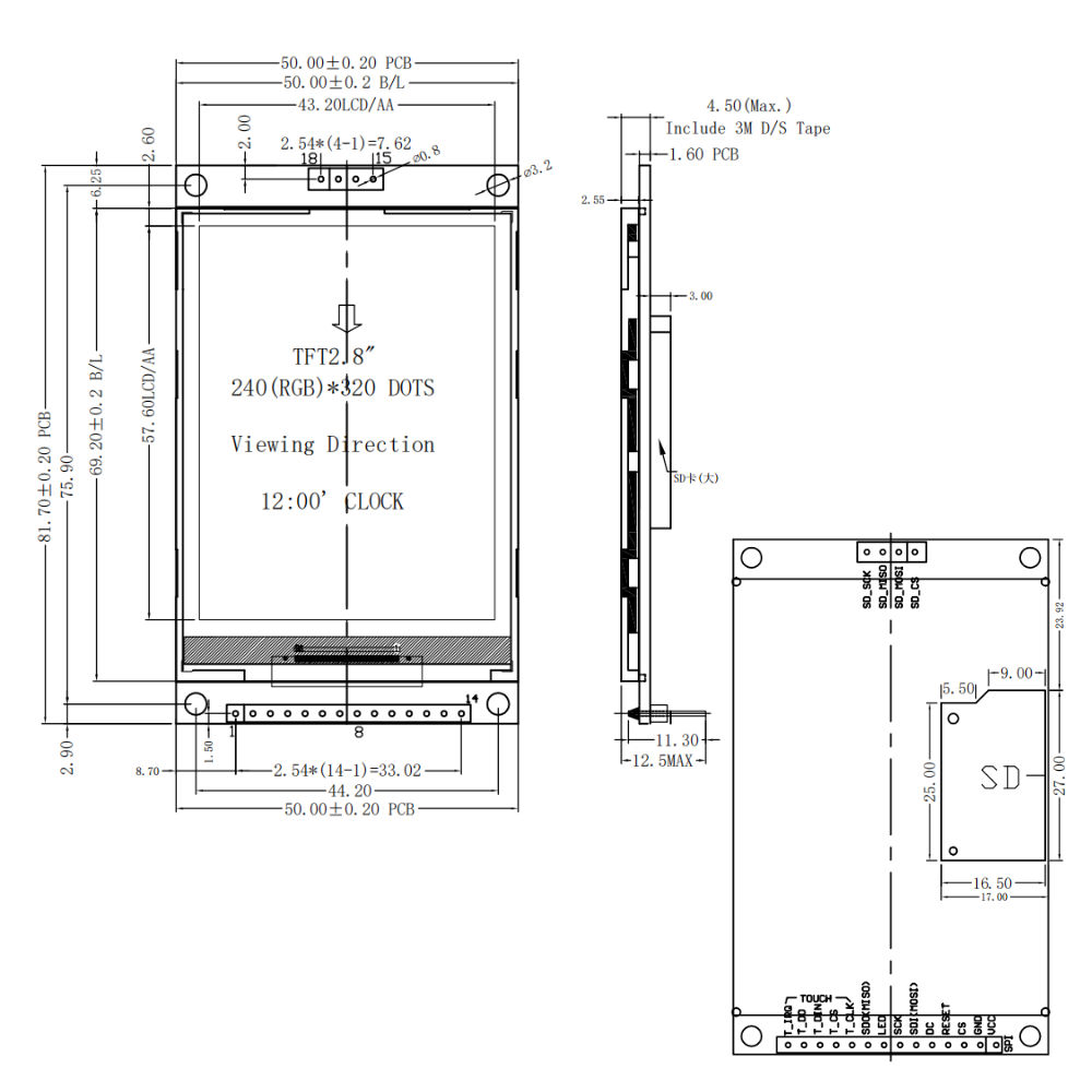 2.8 นิ้วจอแสดงผล TFT LCD โมดูล - Ili9341 บทวิจารณ์และราคา